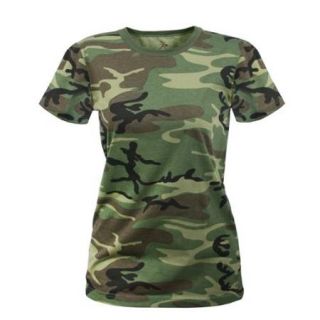 Women's Woodland Camo Longer T Shirt, Medium