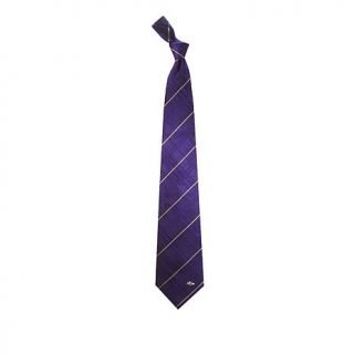 Officially Licensed NFL Team Logo and Color Oxford 100% Silk Plaid Tie   Ravens   7560262