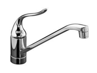 KOHLER K 15175 F CP Coralais Single control Kitchen Sink Faucet with 8 1/2" Spout and Lever handle, Less Escutcheon Polished Chrome  Kitchen Faucet