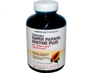 American Health 0308205 Super Papaya Enzyme Plus Chewable   360 Chewable Tablets