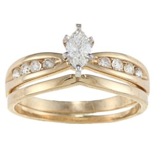 Annello 14k Gold 1/2ct TDW Diamond Braided Bridal Ring Set (H I, I1 I2