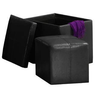 Oxford Creek  Storage Cube Ottoman in Black