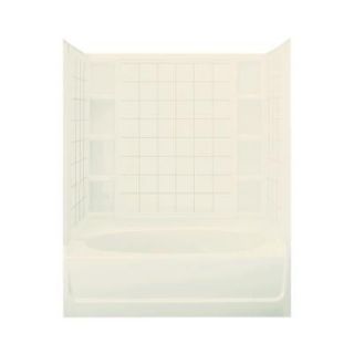 STERLING Ensemble 37 1/2 in. x 60 in. x 73 1/4 in. Bath and Shower Kit with Right Hand Drain in Biscuit 71100120 96