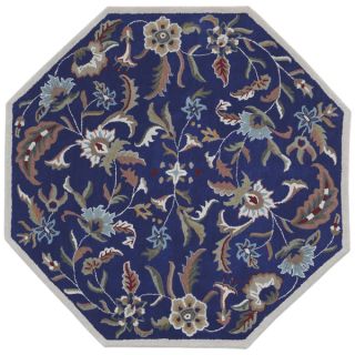 Blue Wool Traditions Paradise (6x6) Octagon Rug