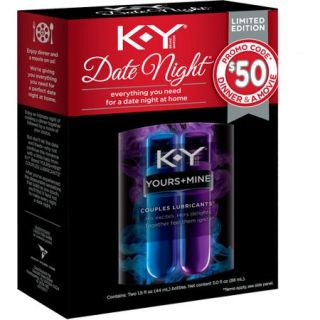 K Y Brand Limited Edition Yours + Mine Date Night, 1.5 Oz, 2 Pack