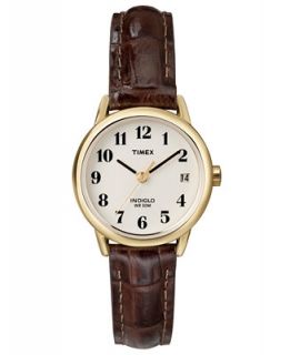 Timex Watch, Womens Brown Leather Strap 25MM T20071UM   Watches