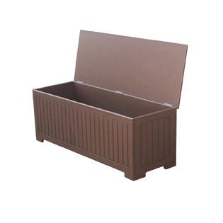 Eagle One Sydney Flat Top Commercial Grade Deck Box, Brown   Outdoor
