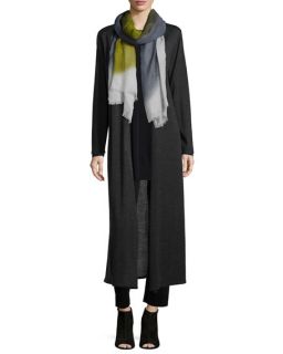 Eileen Fisher Merino Wool Maxi Cardigan, Silk Jersey Long Sleeve Tunic, Celestial Gauze Wrap Scarf & Heavyweight Rayon Skinny Pants, Petite