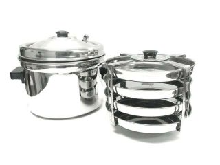 Tabakh 4 Plates Racks Dhokla Stand with Cooker, Stainless Steel