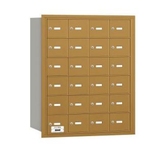 Salsbury Industries 3600 Series Gold Private Rear Loading 4B Plus Horizontal Mailbox with 24A Doors 3624GRP