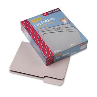 Smead File Folders, 1/3 Cut, Top Tab, Letter, Gray,   Office Supplies