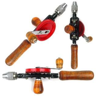 Trademark Tools  Antique like Manual Hand Drill   uses 1/4 bits   Gear