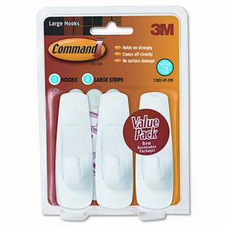 3M Scotch Command Adhesive Hook Value Pack, Large, Holds 5 lb, White