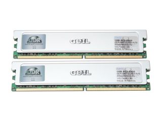GeIL 2GB (2 x 1GB) 240 Pin DDR2 SDRAM DDR2 667 (PC2 5300) Dual Channel Kit System Memory Model GX22GB5300LDC