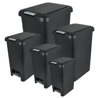 Modern Home  ATK012RDDDT236 Deluxe Dual Functioning Trash Can Set