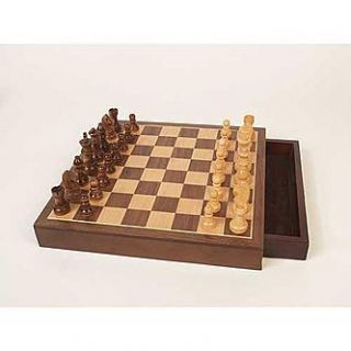 John N Hansen Co Walnut Wood Chess Set   Toys & Games   Family & Board