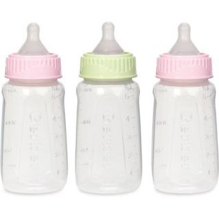 Gerber Clear View Bottles with Silicone Nipples, 5 oz, 3 count (Colors May Vary)