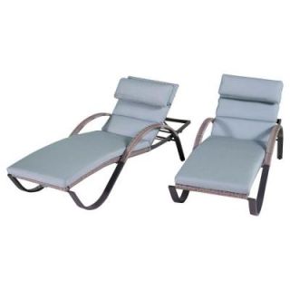 RST Brands Cannes Patio Chaise Lounge with Bliss Blue Cushions (2 Pack) OP PEAL2 CNS BLS K