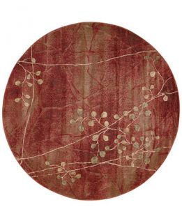 Nourison Somerset Flame Blossom 56 Round Rug   Rugs
