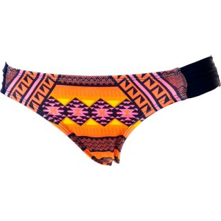 Hurley Mayan Stripe Aussie Tab Side Bikini Bottom   Womens