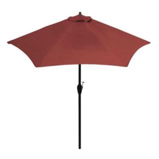 Hampton Bay 9 ft. Aluminum Patio Umbrella in Sunbrella Canvas Henna with Push Button Tilt 9900 01510100