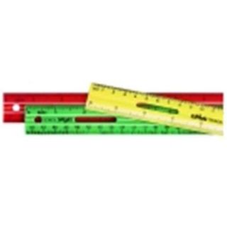 School Smart 12 inch Light Weight Strong Plastic Ruler, Pack   6