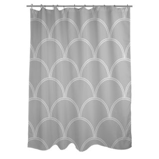 Thumbprintz Art Deco Circles Grey and white Shower Curtain