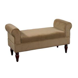 Oh Home Justine Classic Bench in Light Brown Microfiber   16295383
