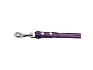 Mirage Pet Products 10 01 34LdPrC .38 in.    10mm Faux Croc Two Tier Collars Purple .75 in.  Leash