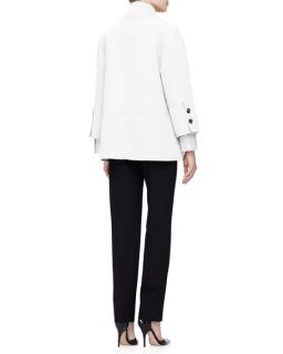 Carolina Herrera Double Face Short Coat, Classic Pique Button Blouse & Clean Front Pintuck Skinny Pants