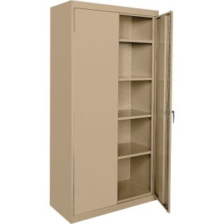 Sandusky Lee Commercial Grade All Welded Steel Cabinet — 36in.W x 18in.D x 72in.H, Sand, Model# CA41361872-04  Storage Cabinets