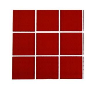 Splashback Tile Contempo Lipstick Red Polished Glass Tile   2 in. x 2 in. Tile Sample L6B12 GLASS TILE