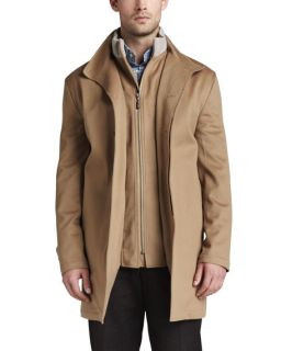 Peter Millar Sebastian Storm System Car Coat, Camel