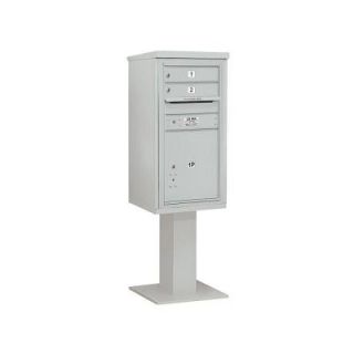 Salsbury Industries 3400 Series Gray Mount 4C Pedestal Mailbox with 2 MB1 Doors/1 PL5 3409S 02GRY