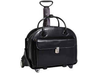 McKlein Black 15.4" GLEN ELLYN Detachable Wheeled Ladies' Briefcase Model 94365