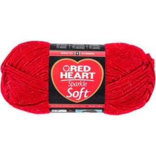 Red Heart Sparkle Soft Yarn Really Red