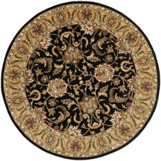 Safavieh Classic Black/Gold 5 ft. x 5 ft. Round Area Rug CL252A 5R