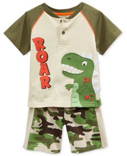 Nannette Baby Boys 2 Piece Dino T Shirt & Shorts Set   Sets   Kids