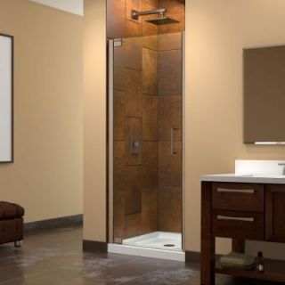 DreamLine Elegance 36 in. x 36 in. x 74.75 in. Semi Framed Pivot Shower Door in Brushed Nickel and Center Drain White Acrylic Base DL 6201C 04CL