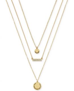 BCBGeneration Gold Tone Be the Change 3 Charm Layering Necklace