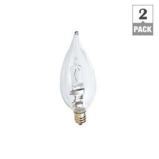 Philips 60W Equivalent Halogen BA9 Bent Tip Candle Light Bulb (2 Pack) 419184
