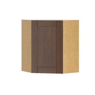 Fabritec 24x30x24 in. Lyon Diagonal Corner Wall Cabinet in Maple Melamine and Door in Medium Brown WCD242430.M.LYON