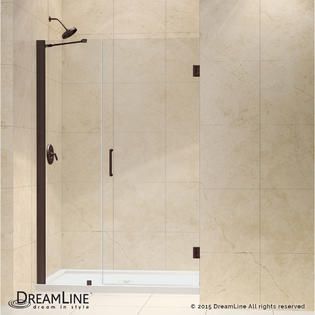 Dreamline Unidoor 47 to 48 Frameless Hinged Shower Door Clear 3/8