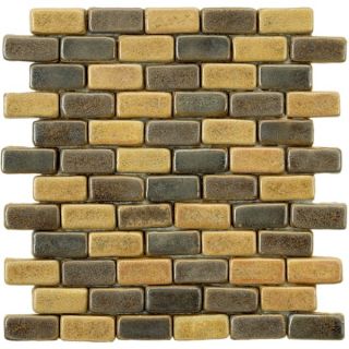SomerTile 12x12 in London Brick 1x2 in Cimmaron Ceramic Mosaic Tile