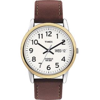Timex Men's Easy Reader Watch, Brown Leather Strap