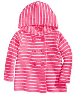 First Impressions Baby Girls Striped Hooded Sweatshirt   Sweaters
