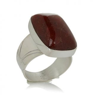 Jay King Mexican Red Opal Sterling Silver Rectangular Ring   7817411