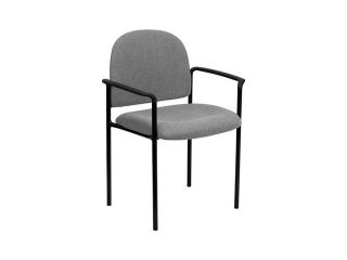 Flash Furniture Gray Fabric Comfortable Stackable Steel Side Chair with Arms [BT 516 1 GY GG]   Dining Tables, Chairs & Sets