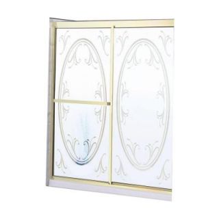 MAAX Summer Breeze 57 in. to 59 in. W Shower Door in Polished Brass with Summer Breeze Glass DISCONTINUED 205G DA59