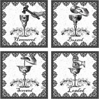 Thirstystone Occasions Drink Coasters, Set, Drunk A/four